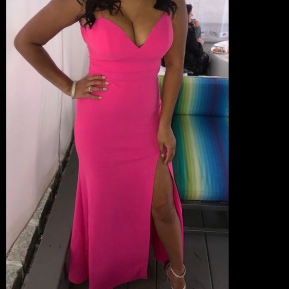 Pink Gown with Slit